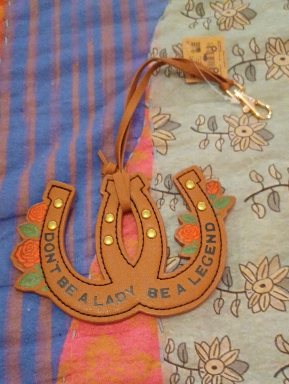 Don't Be a Lady Be a Legend Tan Leather Bag Charm